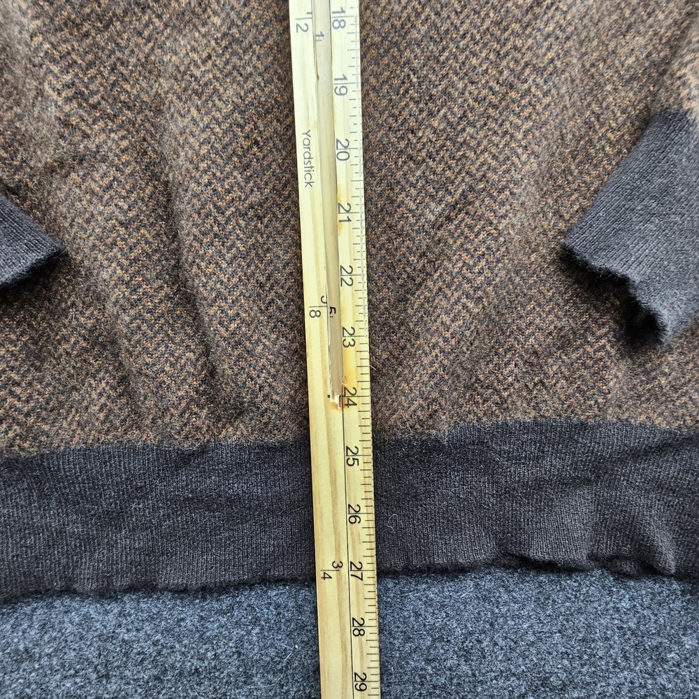 J. CREW 100% Cashmere Herringbone Jacquard Collared Sweater Sz Xl - Picture 3 of 14